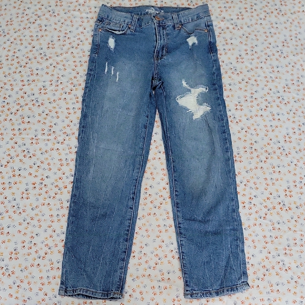 Distressed Blue Denim Jeans